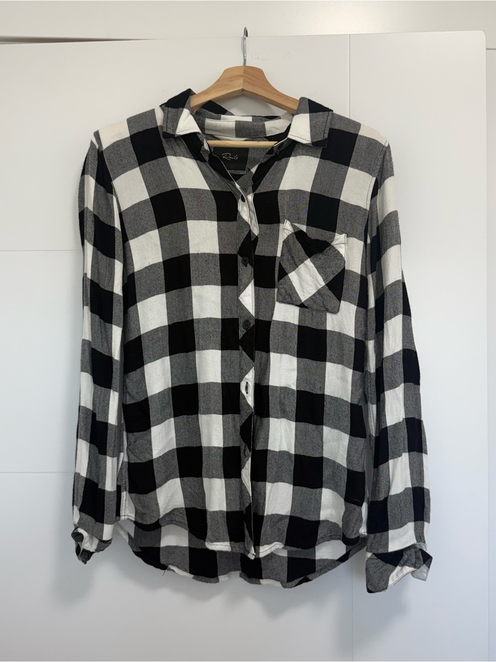 Rails Black and White Check Plaid Button-Down Shirt